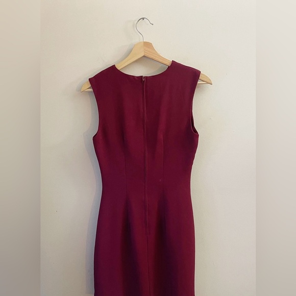 Y2K Rampage Burgundy Sheath Mini Dress Twee Preppy Fall Academia Office Workwear - Picture 2 of 5